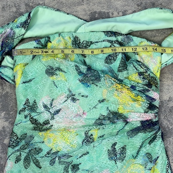 New ML Monique Lhuillier Allie Floral Off Shoulder Lace Midi Cocktail Dress 6 - Picture 10 of 14